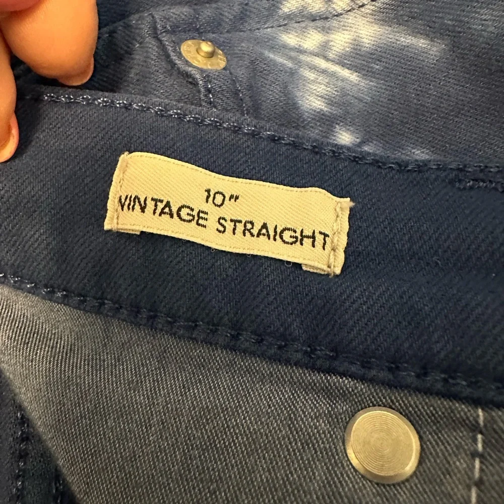 J.Crew Tie Dye Vintage Straight Jeans Indigo Spiral Raw Hem Size 29 NWOT